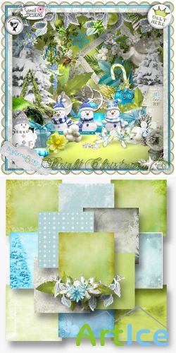 Scrap Set - Bright Christmas PNG and JPG Files