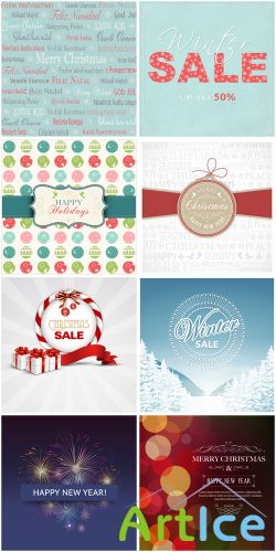 Happy Holidays and Sale Backgrounds PSD