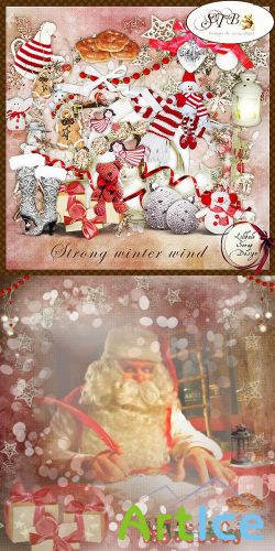 Scrap Set - Strong Winter Wind PNG and JPG Files