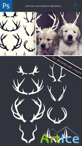 Designtnt - Antlers Brushes Set 1