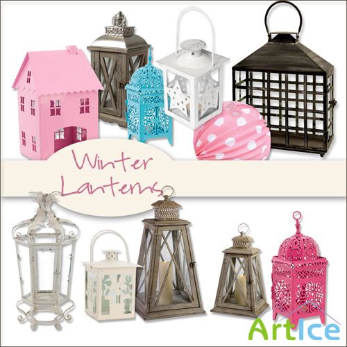 WInter Lanterns PNG Files