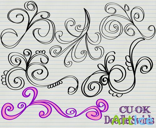 Doodle Swirls PNG Files