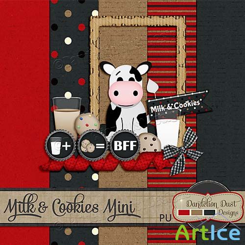 Scrap - Milk & Cookies PNG and JPG Files