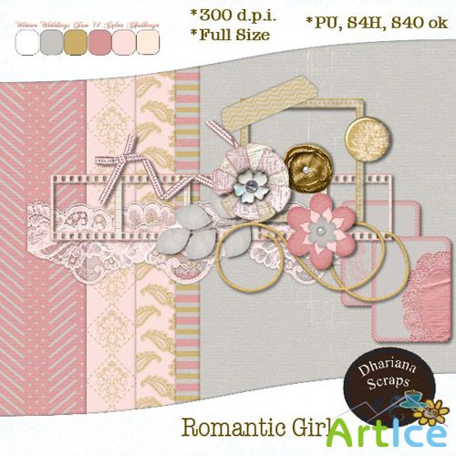 Romantic Girl Kit PNG and JPG Files