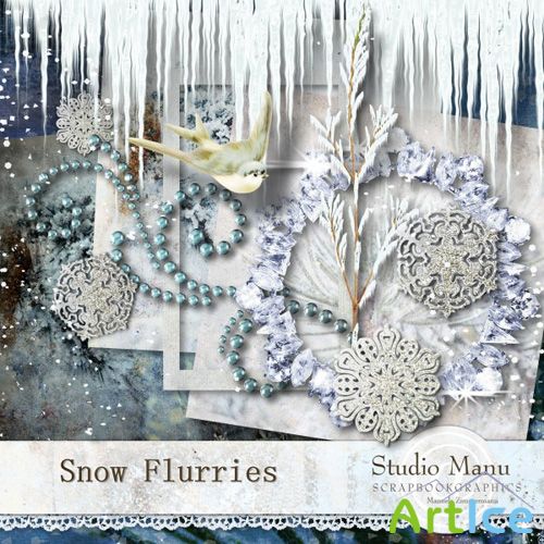 Scrap - Snow Flurries Kit PNG and JPG Files