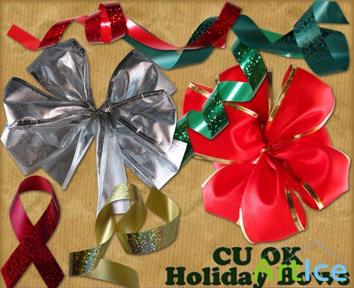 Holiday Bows PNG Files