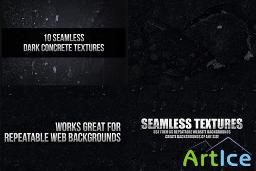 10 Seamless Dark Concrete Texture PSD Template