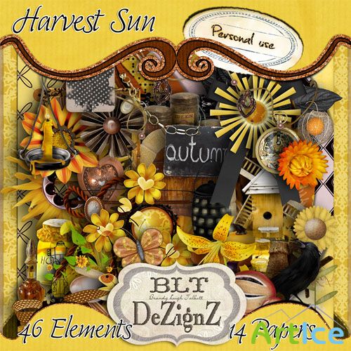 Scrap - Harvest Sun Kit PNG and JPG Files