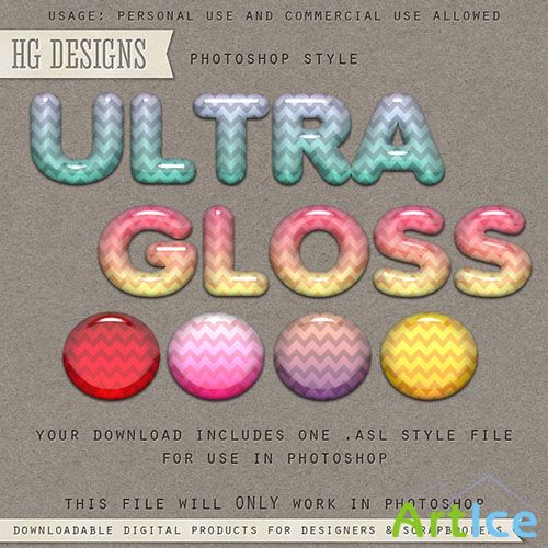 Ultra Gloss Photoshop ASL Styles