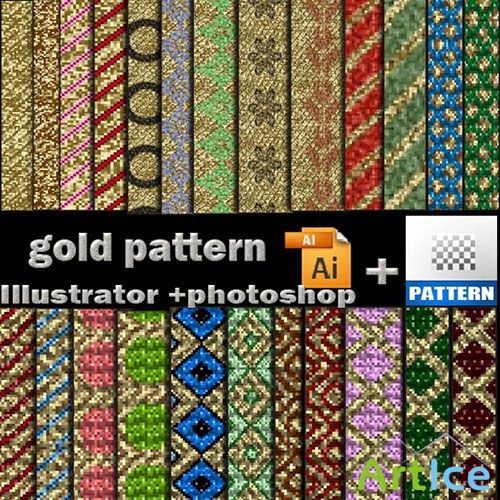 Gold Patterns for Photoshop and Illustrator