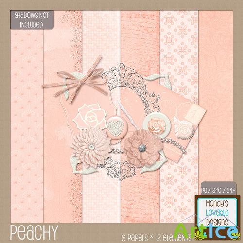 Scrap Set - Peachy PNG and JPG Files