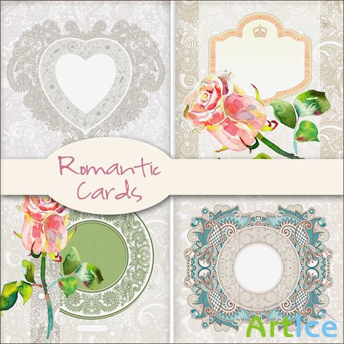 Romantic Cards PNG Files