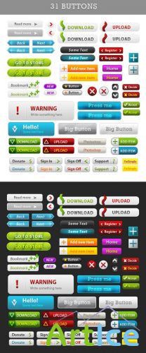31 Web Buttons PSD Templates