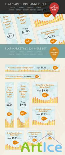 Designtnt - Flat Marketing Banner Set