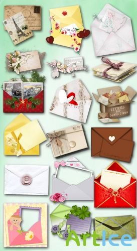 Envelopes and Postcards PNG Files