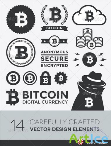 GraphicRiver - Vector Bitcoin Design Elements and Labels 4559522