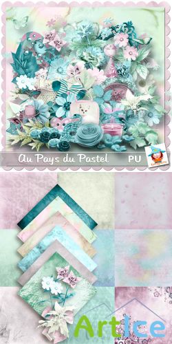 Scrap Set - Au Pays du Pastel PNG and JPG Files