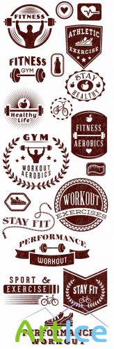 Fitness Logos Vector Set