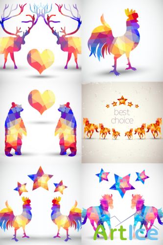 Geometric Animals Vector Set