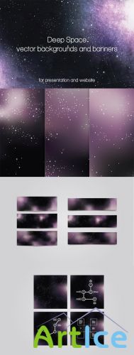 Vector Deep Space Backgrounds and Banners