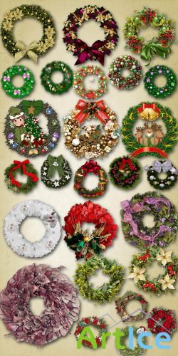 Holiday Wreaths PNG Files