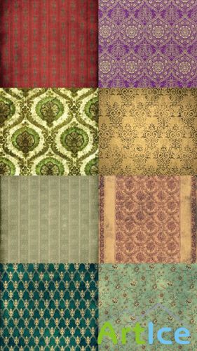 Collection of Vintage Oriental Texture with Patterns