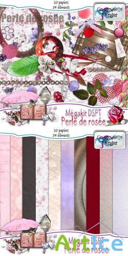 Scrap - Perle de Rosee Kit PNG and JPG Files