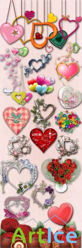 Beautiful Hearts Valentine's Day PNG Files