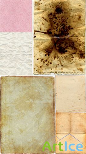 Old paper Sheets with Stains Textures