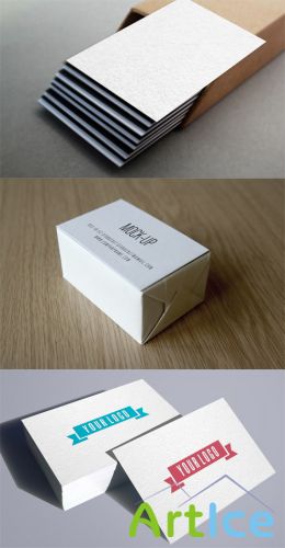 3 Realistic Business Card Mock-Up Templates PSD