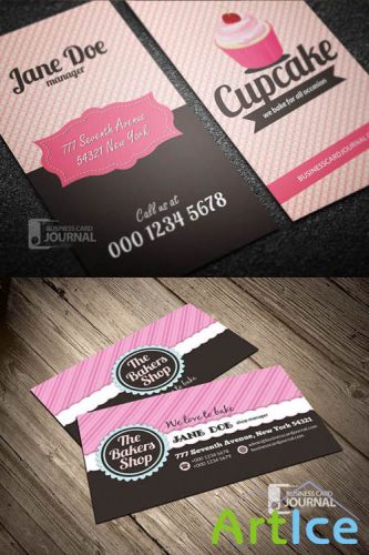 2 Bakery Business Card Templates PSD