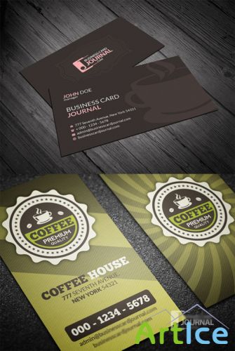 2 Cafeteria Business Cards PSD