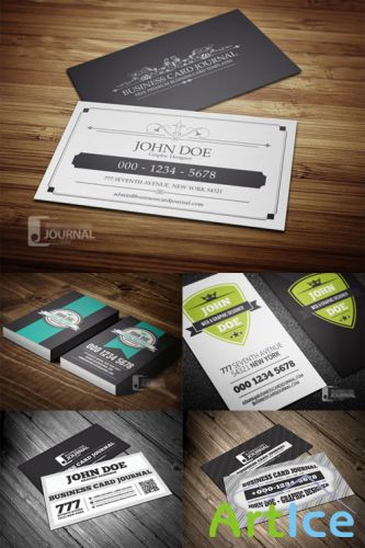 5 Retro-Vintage Business Cards PSD