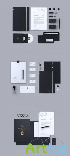 3 Creative Branding Stationery Mock Up Templates PSD