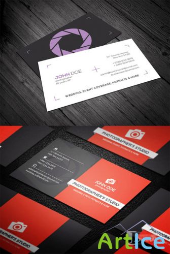 2 Photographer Business Cards PSD