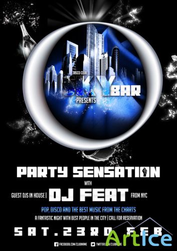 Skybar Party Flyer Template PSD