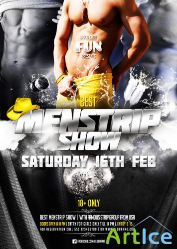 Menstrip Show Party Flyer Template PSD