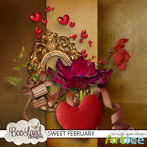 Scrap Set - Sweet February PNG and JPG Files