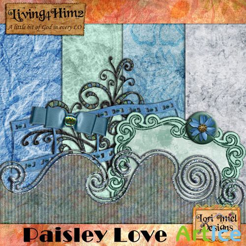 Scrap Set - Paisley Love PNG and JPG Files