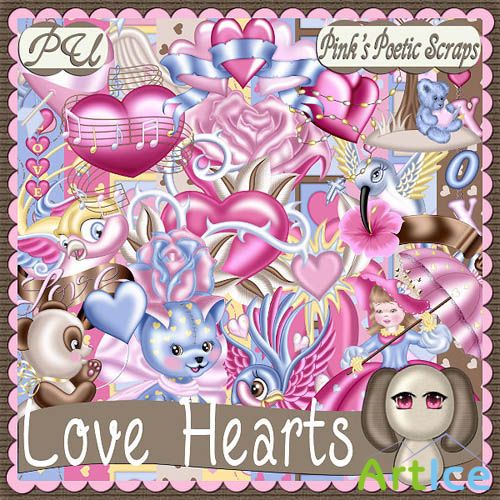 Scrap - Love Hearts PNG and JPG Files