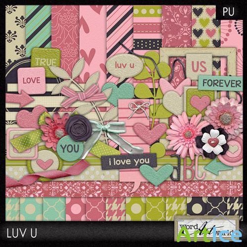 Scrap Set - Luv U PNG and JPG Files