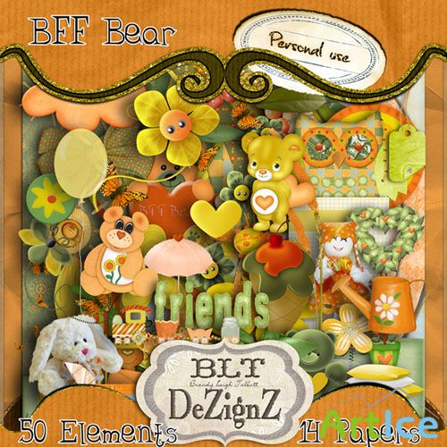 Scrap - BFF Bear PNG and JPG Files