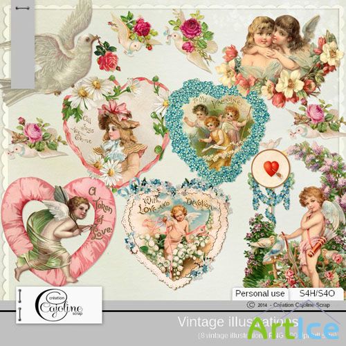 Vintage Illustrations 6 PNG Files