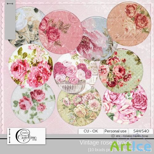 Vintage Roses Brabs 2 PNG Files