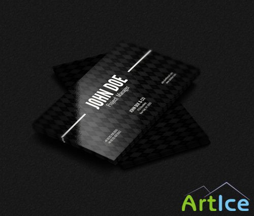 Black Stylish Business Card PSD