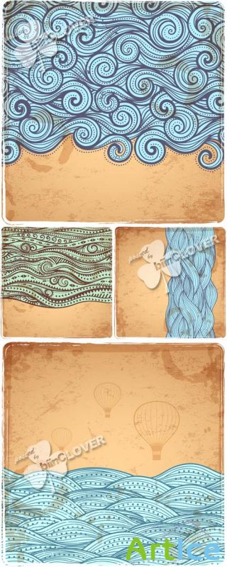 Abstract waves cards 0572