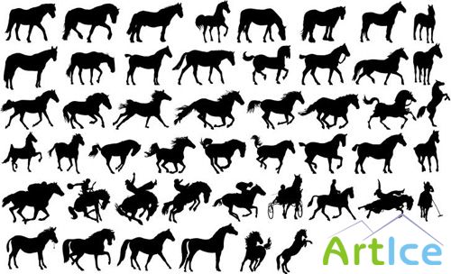 Vector Clipart Horses Shapes