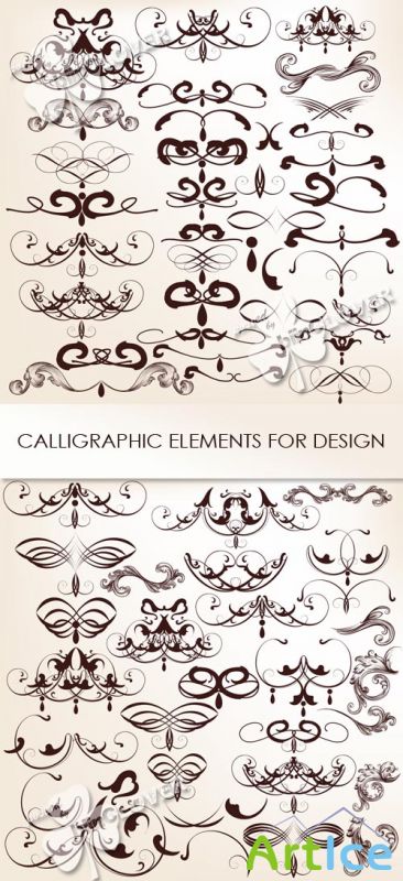 Calligraphic elements for design 0574