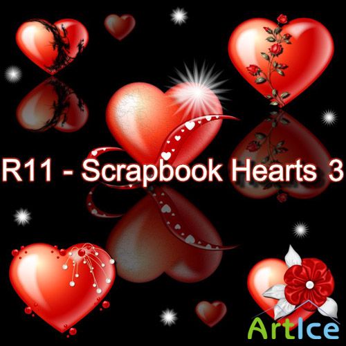 Scrapbook Hearts 3 PNG Files