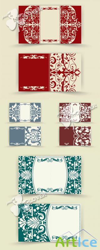 Set of floral cards 0576